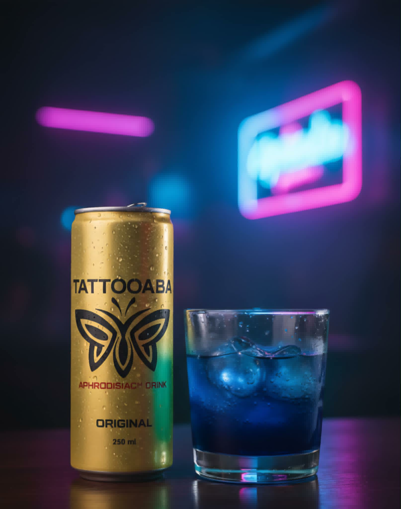 TATTOOABA gold can — neon bar